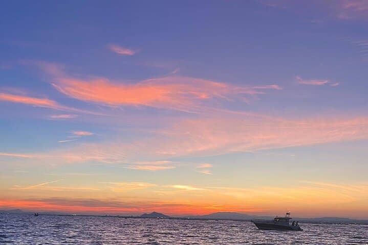 Sunset on a Yacht on the Torrevieja Coast with Champagne