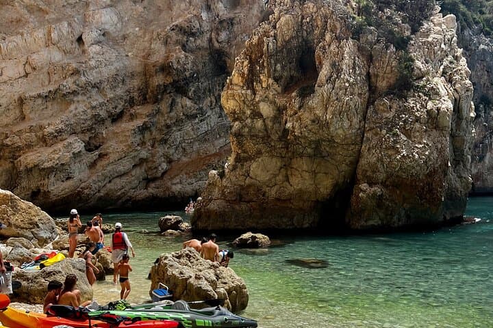 Kayak Javea Guided Cala Granadella, llop marí cave, cala en caló