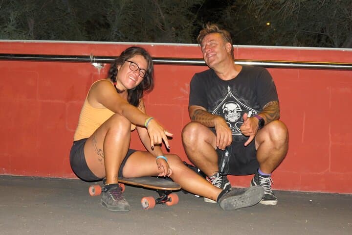 sweating bullets and skating at night, we love the night and the spot is empty, surfskateaddict