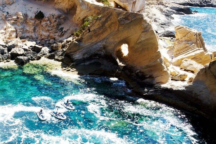 Jet Skis in Atlantis (Sa Pedrera) the old quarry of Ibiza