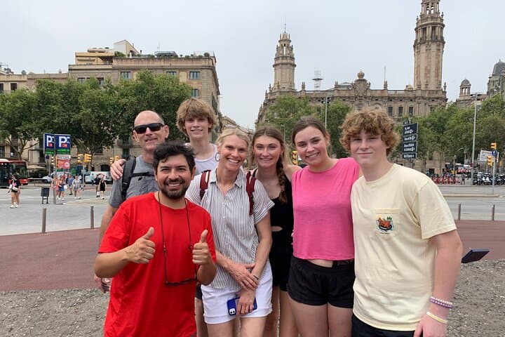 Our guide Leonardo almost ending a bike tour nearby Barceloneta