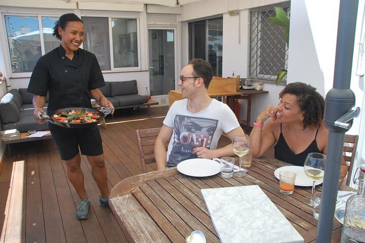 Market Tour & Paella or Fideua Cooking in Nicole's Barcelona Home