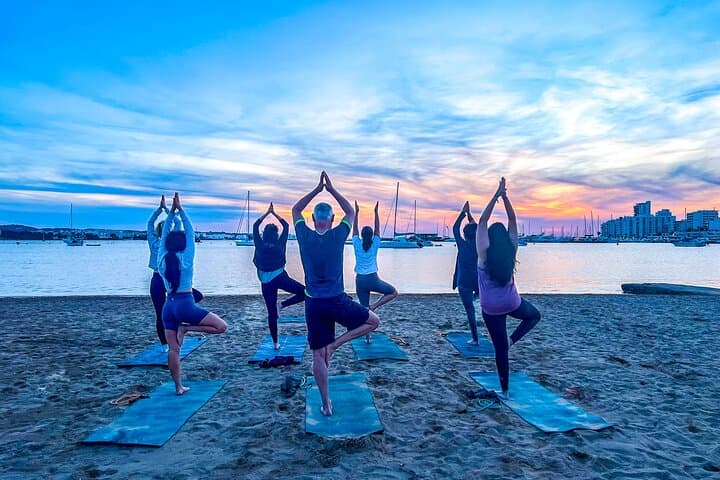 Beach Yoga in San Antonio Bay – Morning & Sunset Classes
