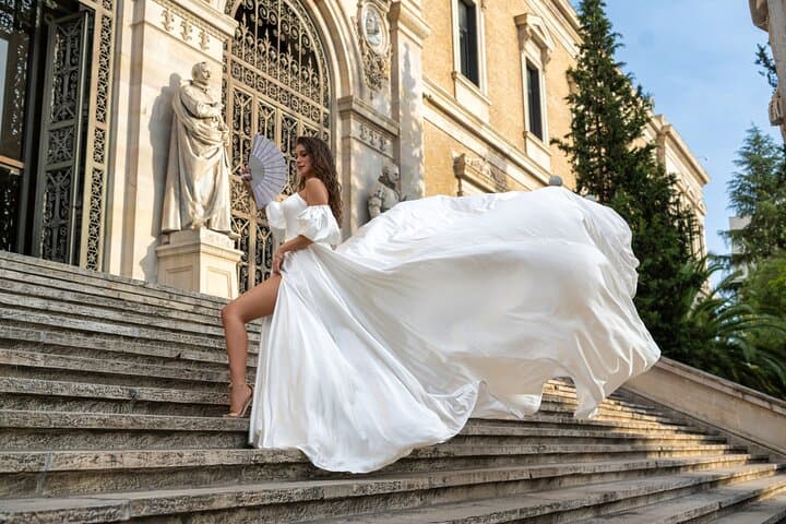Flying dress photoshoot in Madrid