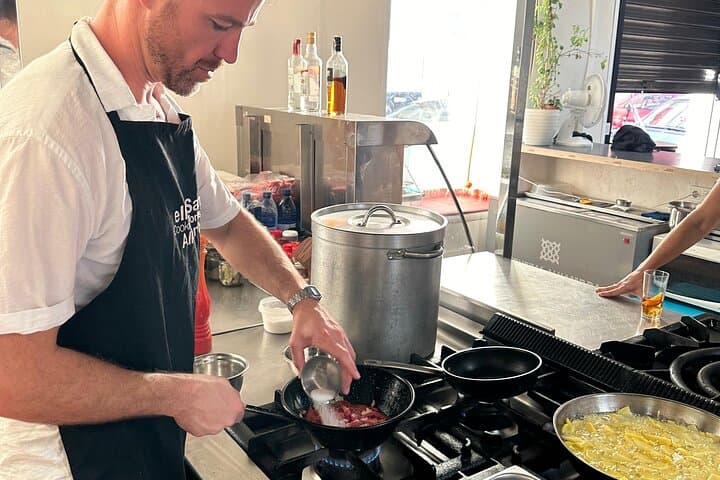 Evening Spanish Tapas Cooking Class with Live Guitar Music