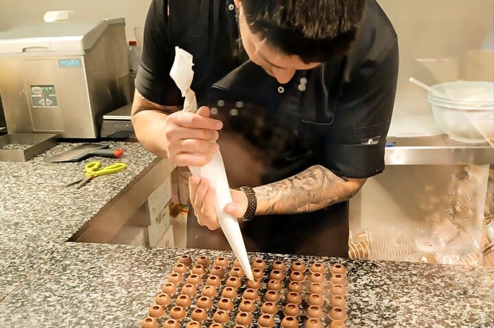 Fresh chocolates made live in the shop itself.