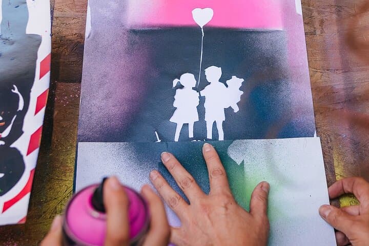 Museum Entrance with Stencil Art Workshop and Spray