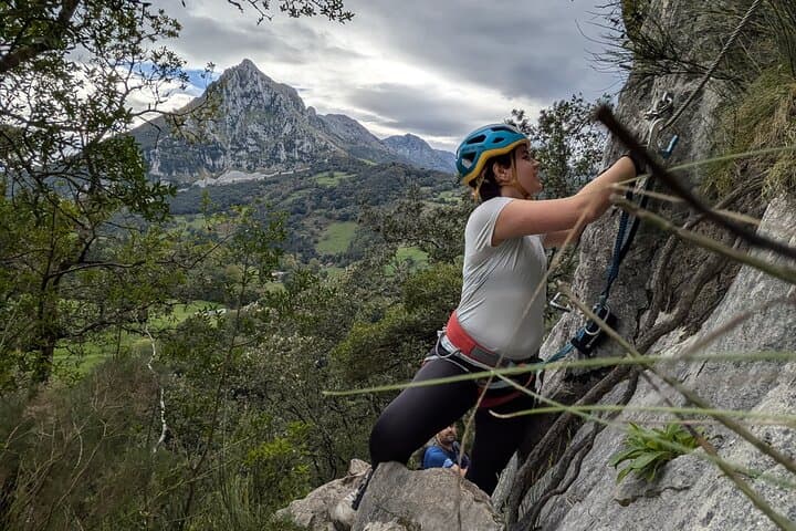 View of San Vicente Peak during the route of the Via Ferrata del Cálice in Ramales de la Victoria, Cantabria