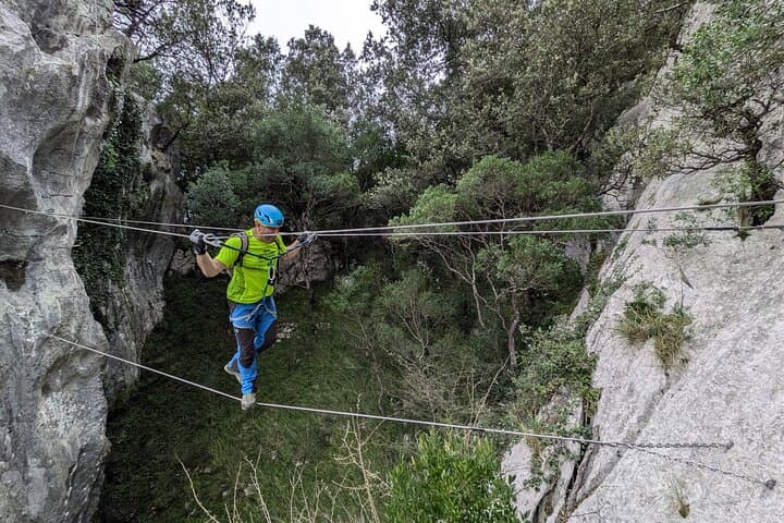 Tibetan bridge on the route of the Ferrata del Calice k3