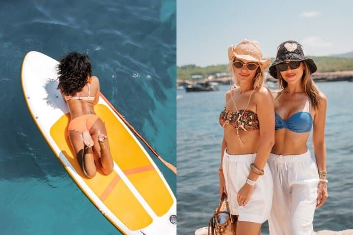 5 Hour Adults Ibiza Boat Trip + lunch, 6 drinks, SUP Boards & DJ