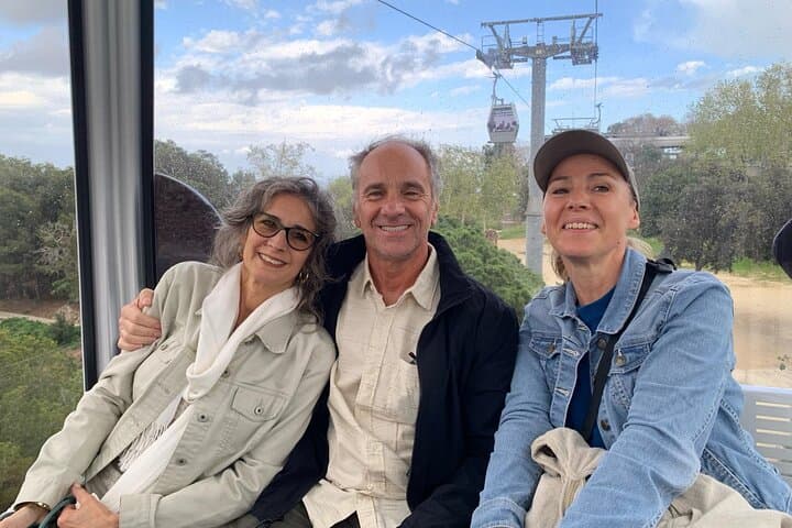 Private tour guests on the Montjuïc cable car, Barcelona