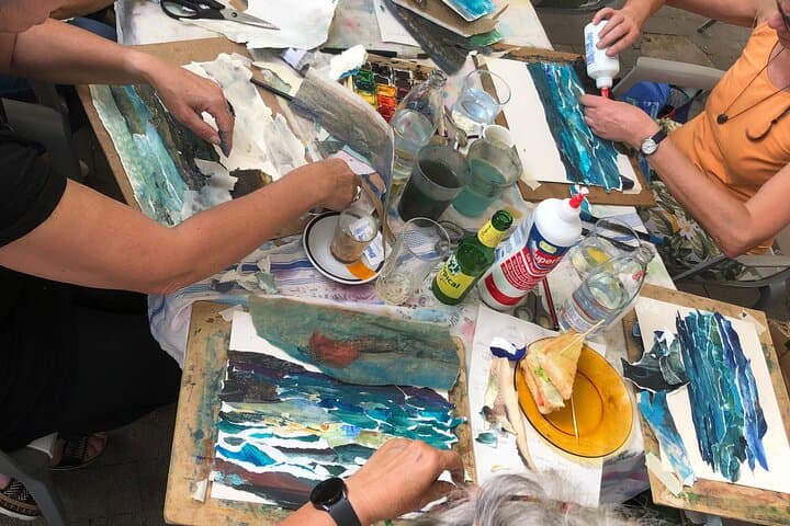Painting Sea Glue Art Workshop in Tazacorte La Palma