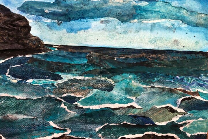 Painting Sea Glue Art Workshop in Tazacorte La Palma