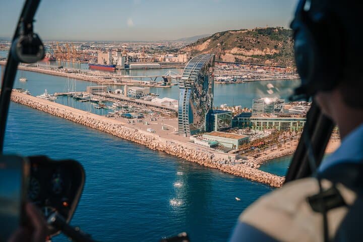 Barcelona: Helicopter, Boat Ride & Old Town Small Group (Max 8)