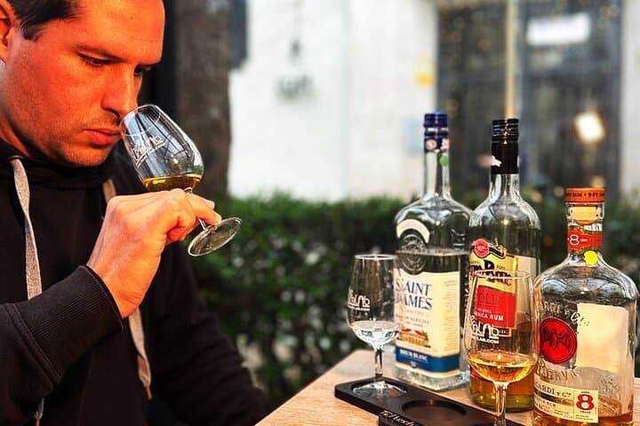 Smelling a rum expression.