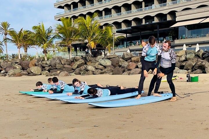 Surf Course Maspalomas Beach in Gran Canaria