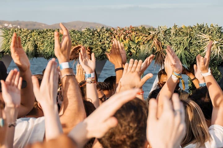 Ibiza Sunset Party Boat with Drinks Live Acts DJ and Dancers