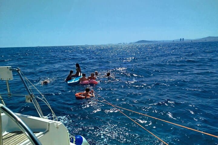 Barcelona Badalona Sailboat Tour Snack Drinks Swimming Sunset