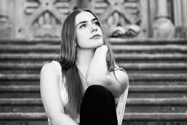 Black and white portrait photography in Barcelona