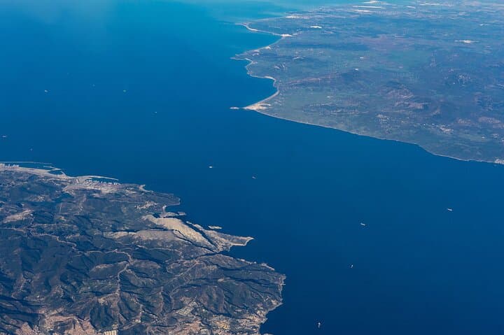 Gibraltar narrow aerial view