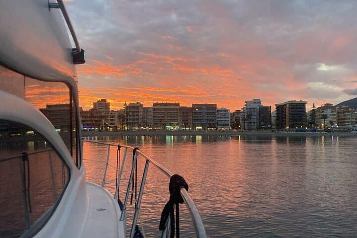 Fuengirola Boat Activity with Cocktail Dinner Champagne & Sunset