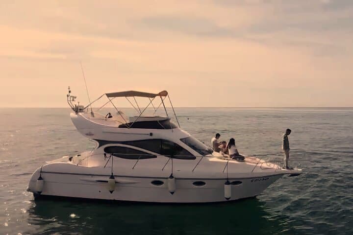 Fuengirola Boat Activity with Cocktail Dinner Champagne & Sunset