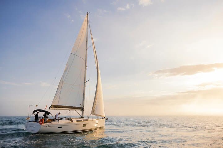 Sunset On A Luxury Sailboat From Port Olimpic
