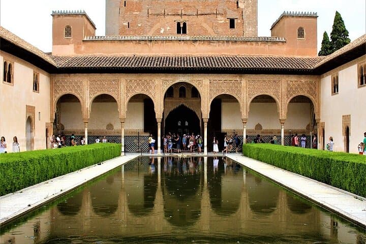 Courtyard of the Arrayanes Alhambra of Granada.