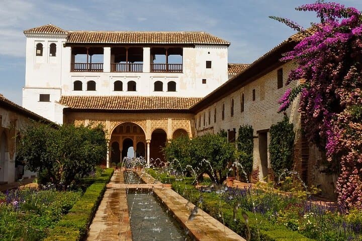 Courtyard of the ditch, palace of genenaralife in the Alhambra of Granada