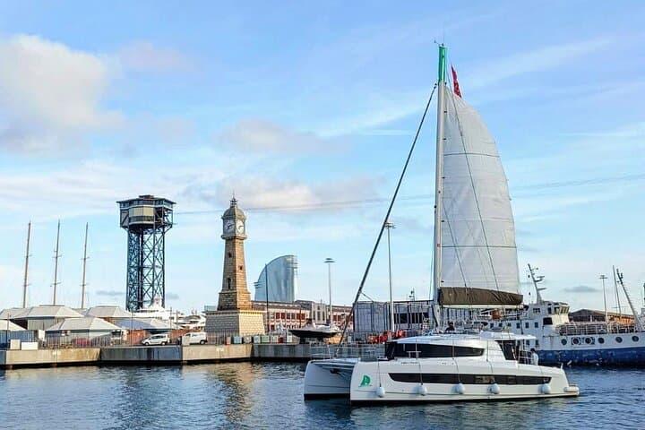 Catamaran ride in Barcelona at sunset