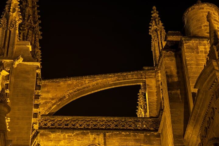 Detail of the flying buttresses of Seville Cathedral