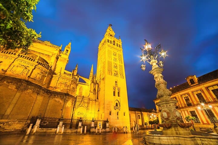 View of the Giralda in Seville Cathedral