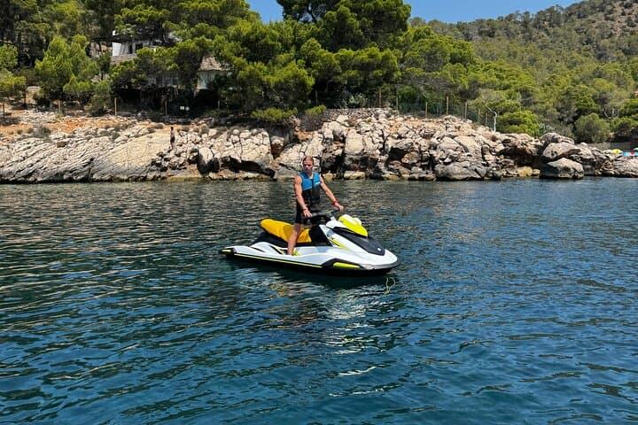 happy client Cala salada tour jetski ibiza