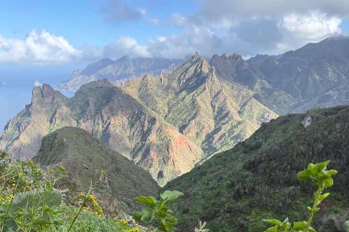 Sunlit Anaga mountains rolling into the Atlantic, showcasing Tenerife’s wild and untouched nature.