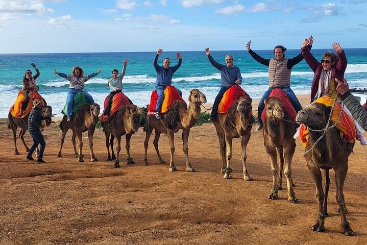 Fun for the whole group! Our private tours are perfect for families and friends. Enjoy a camel ride together on the Tangier coast.
