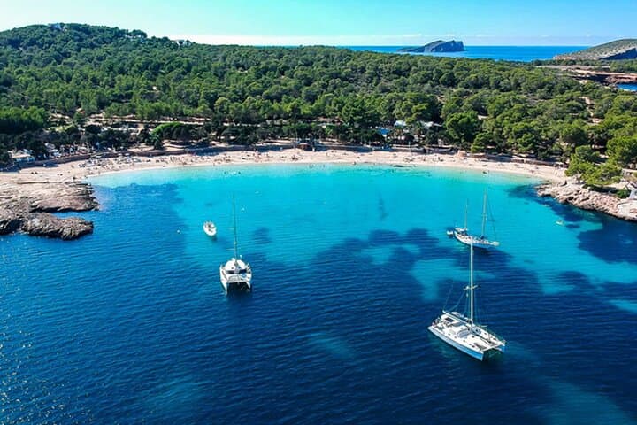Ibiza Beach Hopper with Lunch Open Bar Paddle Surf and Snorkeling