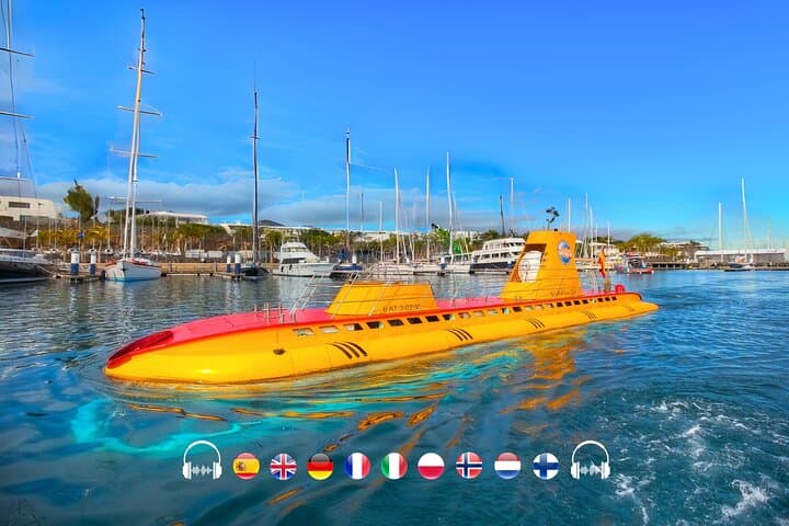 Submarine Safaris Lanzarote - Educate, Explore, Inspire. An unforgettable underwater adventure. Dive up to 30 below the Atlantic Ocean onboard this 44 seater submarine. This is one of only 14.