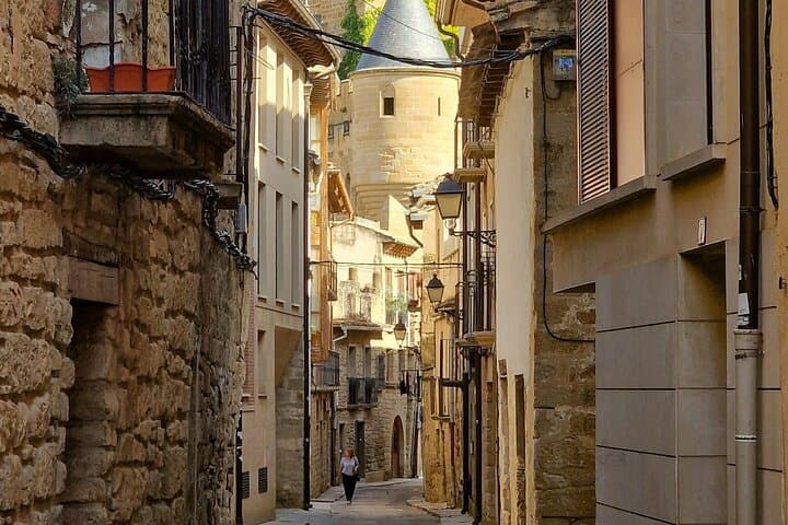 Olite Royal Palace and Ujue Monastery from Pamplona