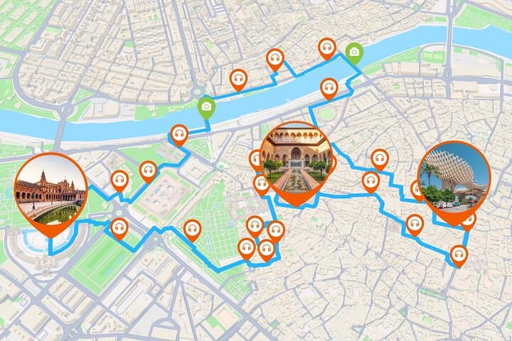 Complete circuit of 8.4 km: From the district of Santa Cruz to the banks of the river.