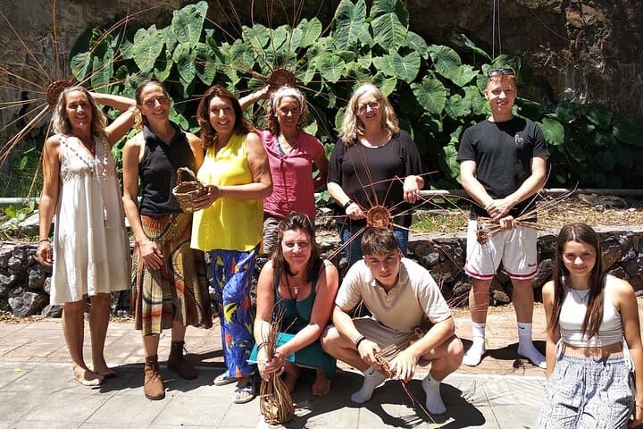 Basket weaving from palm brooms in La Gomera