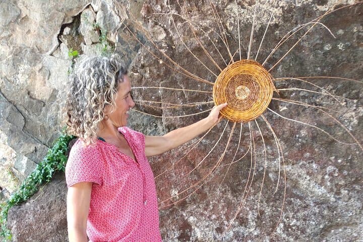 Basket weaving from palm brooms in La Gomera