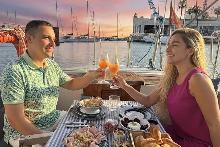 Romantic Dinner on Board at the Port of Barcelona