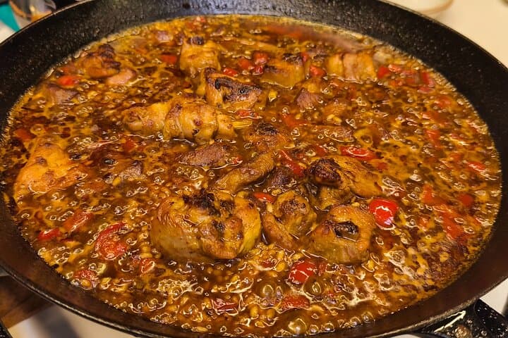 Meat paella