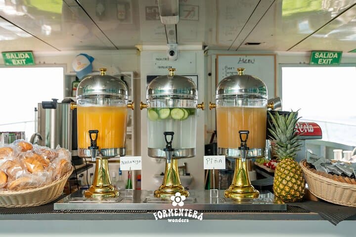 Formentera Boat Trip with Open Bar, Meals & Sunset Options
