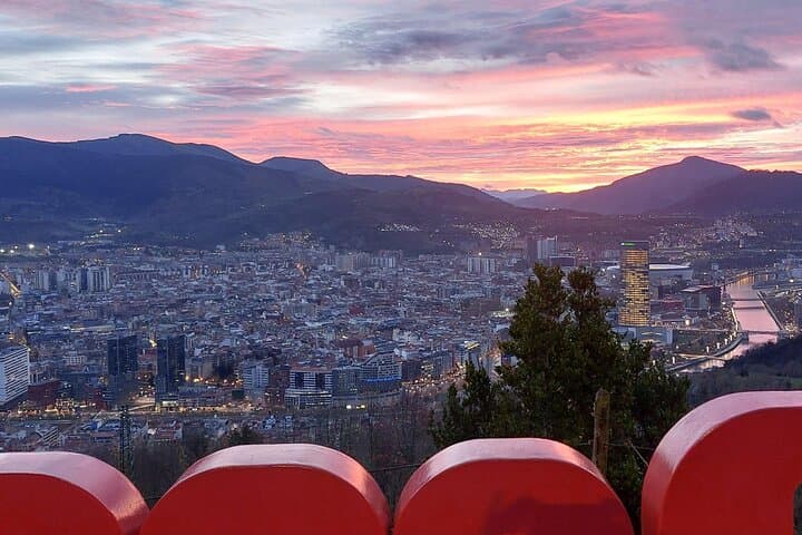 Sunset views from the viewpoint to Bilbao