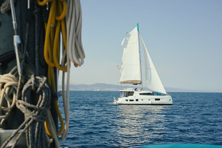 Catamaran ride in Barcelona at sunset