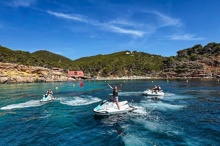 Jet Ski tour to Cala Salada from San Antonio
