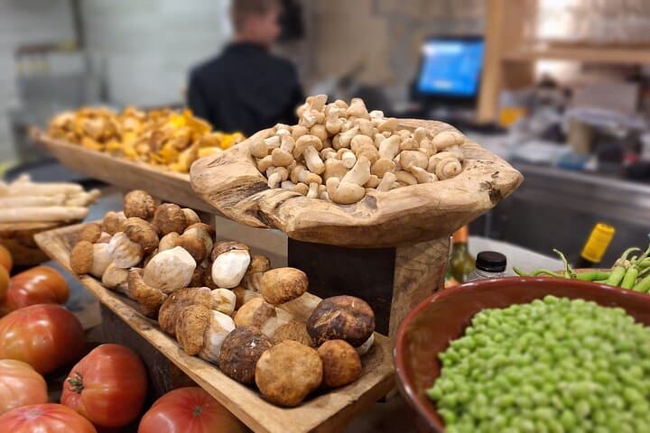 Fresh local products at the counter of a bar