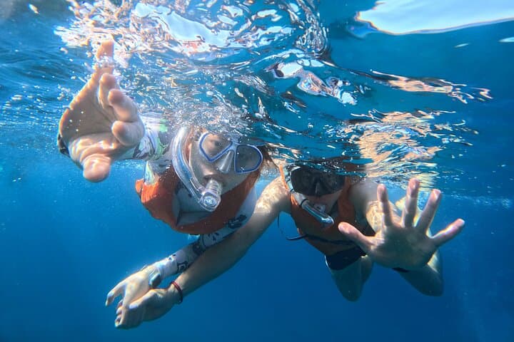 Couple enjoying a snorkel.