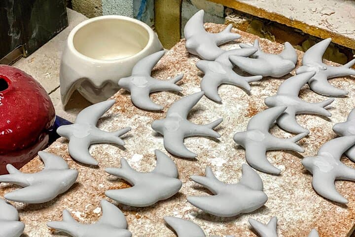 Choose from a variety of handcrafted ceramic pieces, freshly made and ready for you to paint during the workshop.